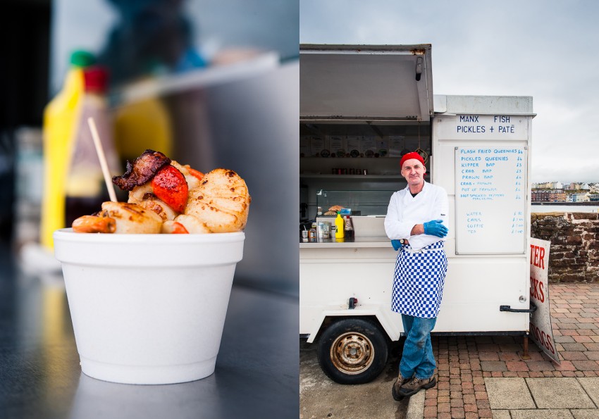 Fried Queenies with bacon - Fish snack bar